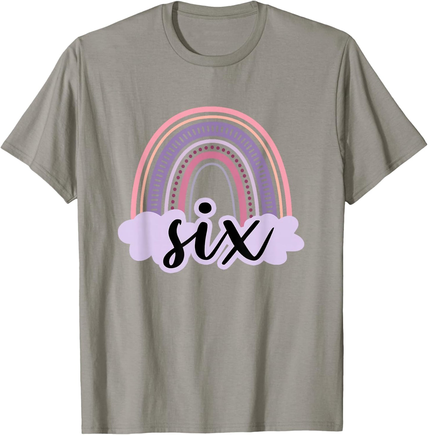 6 Year Old Boho Rainbow Six 6th Birthday Girls Family Party T-Shirt - T-Shirt | Sand