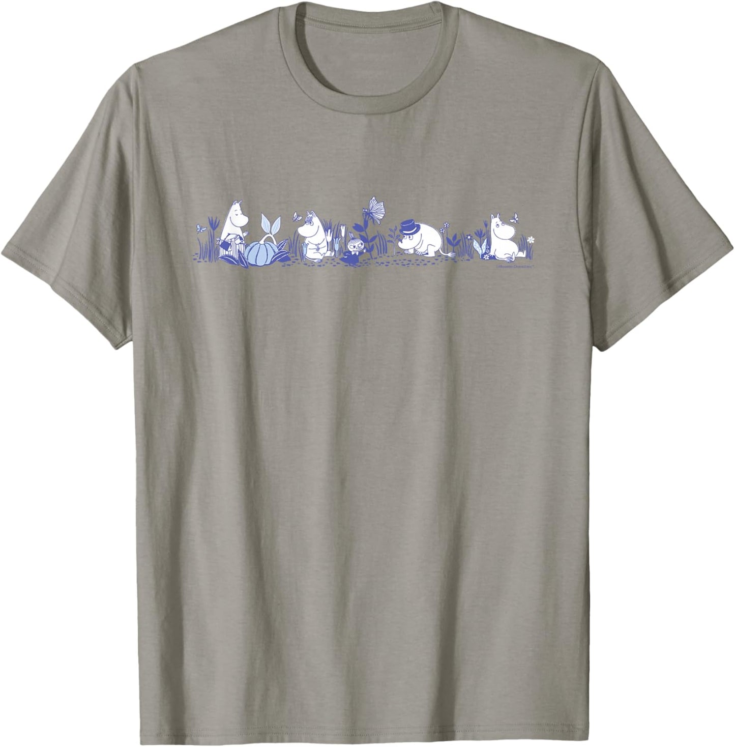 Moomin Moomintroll and Co in Nature Blue Print , gray T-Shirt - T-Shirt | Sand