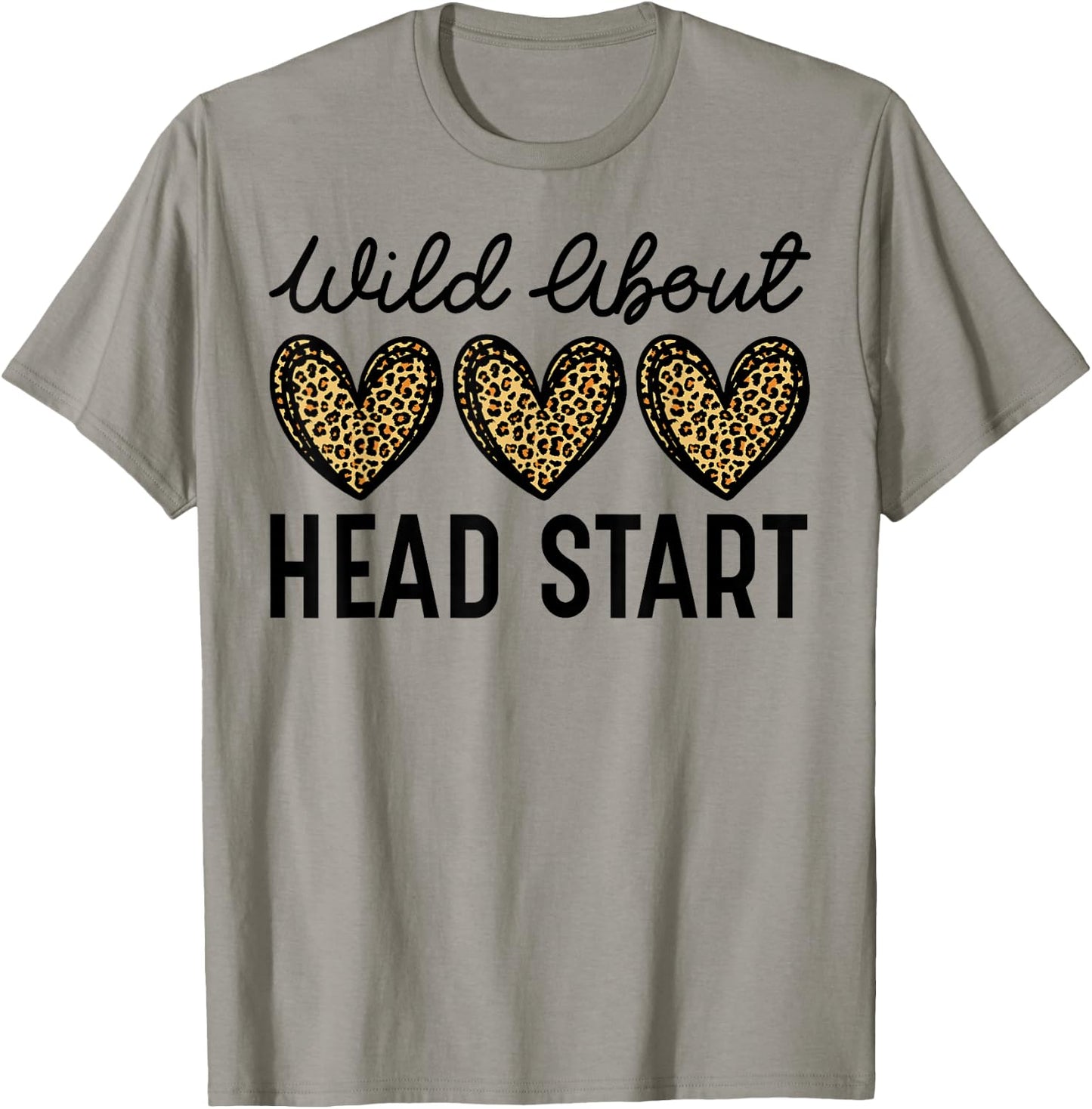 Wild About Head Start, Leopard Head Start Teacher T-Shirt - T-Shirt | Sand