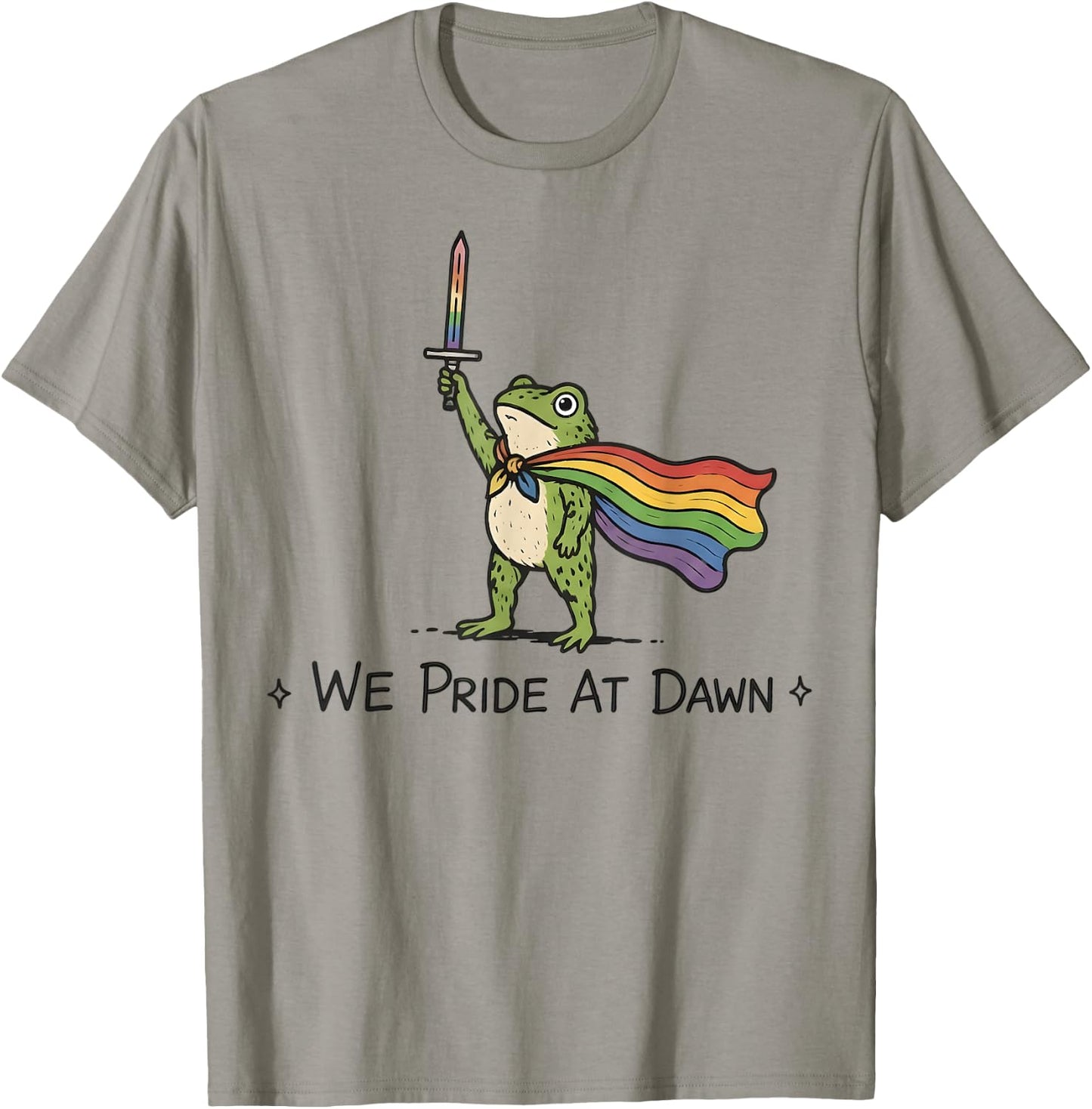 Funny Frog We Pride At Dawn Rainbow Flag LGBT Pride Month T-Shirt - T-Shirt | Sand