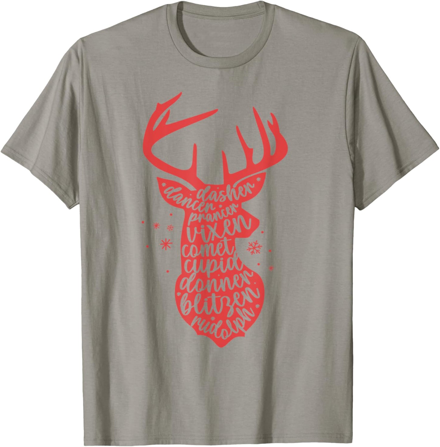 Christmas Reindeer Names Cute Holiday Rudolph Kids T-Shirt - T-Shirt | Sand
