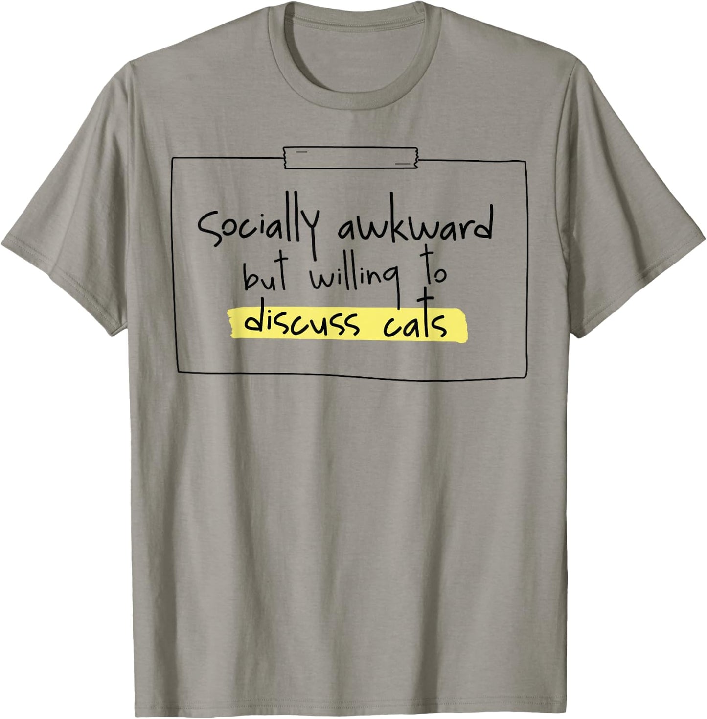 Socially Awkward Cat T-Shirt - T-Shirt | Sand