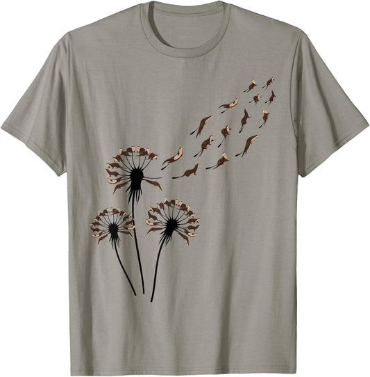 Flower Dandelion Otters Shirt for Otter Lover | Otter T-Shirt - T-Shirt | Sand