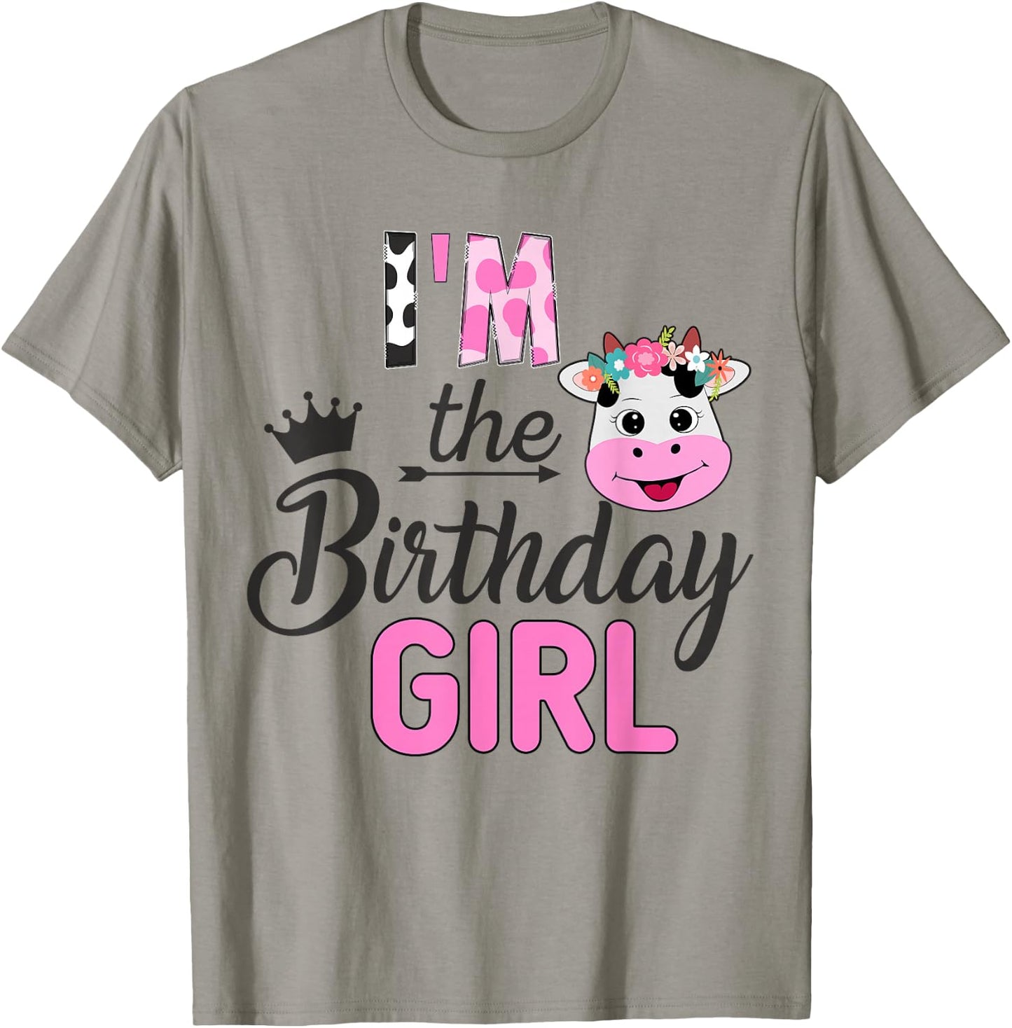 I Am This From The Birthday Girl Farm Cow 1 Piece Birthday Girl T-Shirt - T-Shirt | Sand