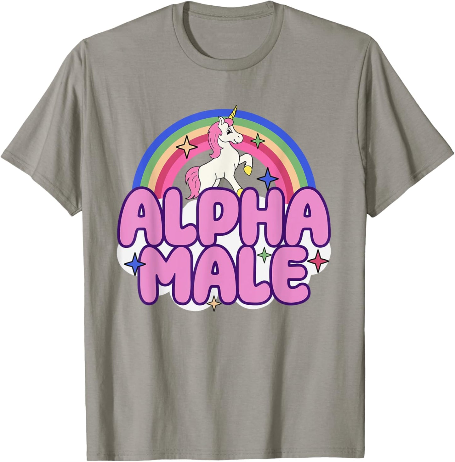 Ironic Male Alpha Unicorn Funny Sarcastic Funny Meme , blue T-Shirt - T-Shirt | Sand