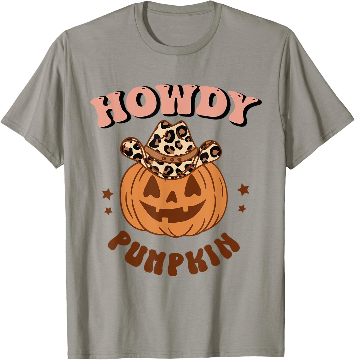 Howdy Pumpkin Leopard Rodeo Western Fall Southern Halloween T-Shirt - T-Shirt | Sand