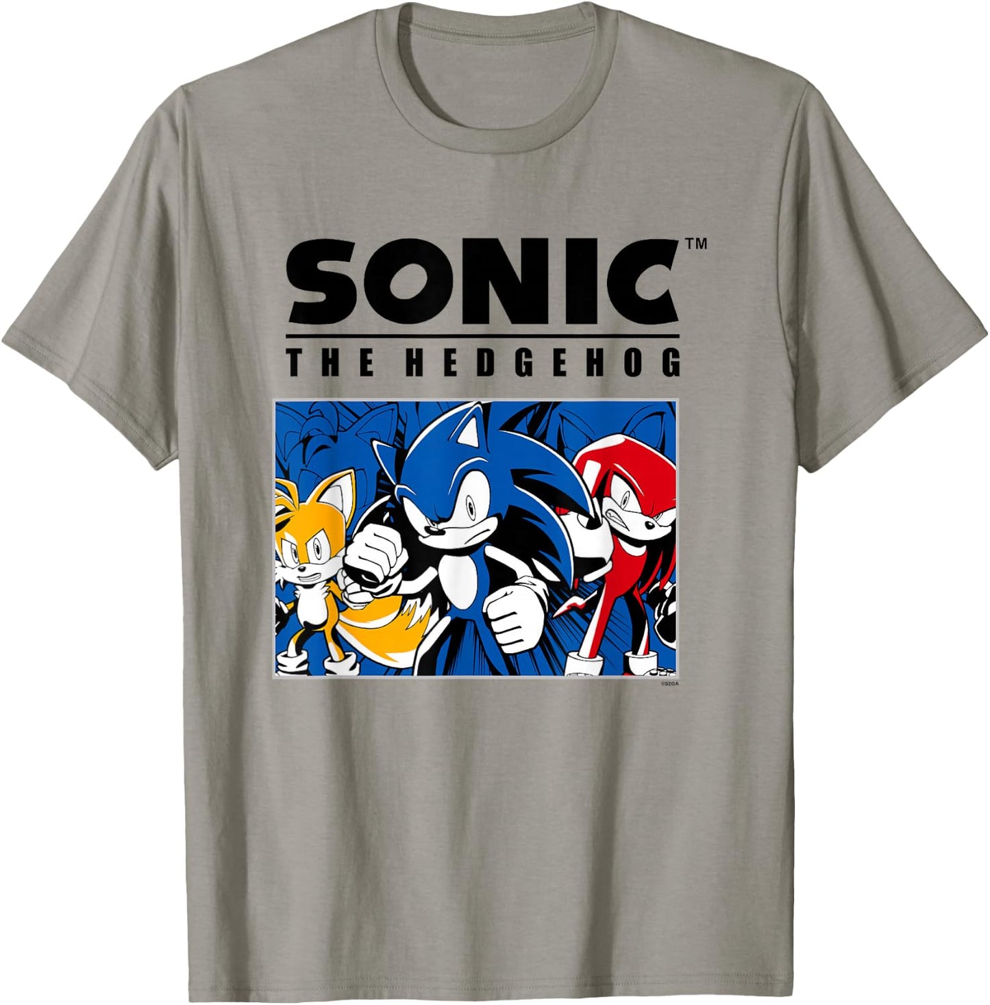 Sonic The Hedgehog Main Trio Heroic Group Portrait T-Shirt - T-Shirt | Sand