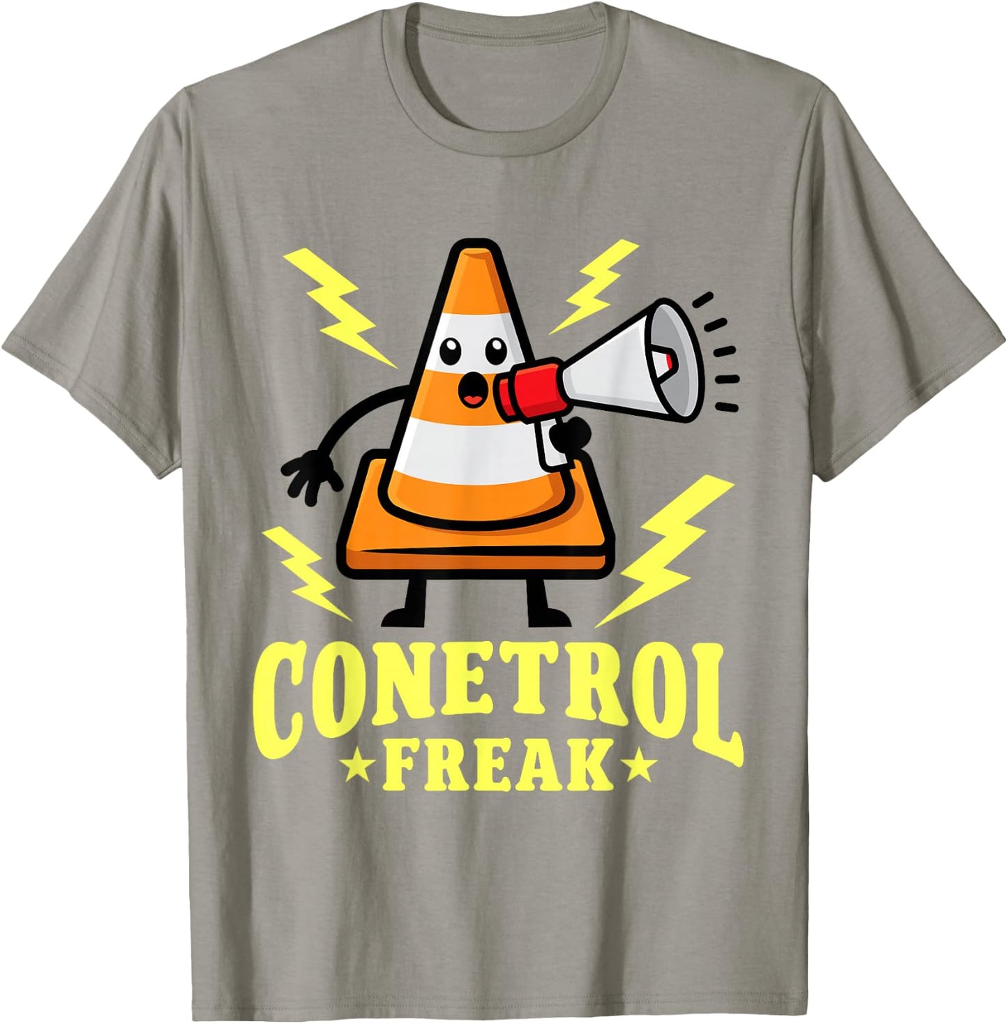 Funny Halloween Orange Traffic Cone Conetrol Freak T-Shirt - T-Shirt | Sand