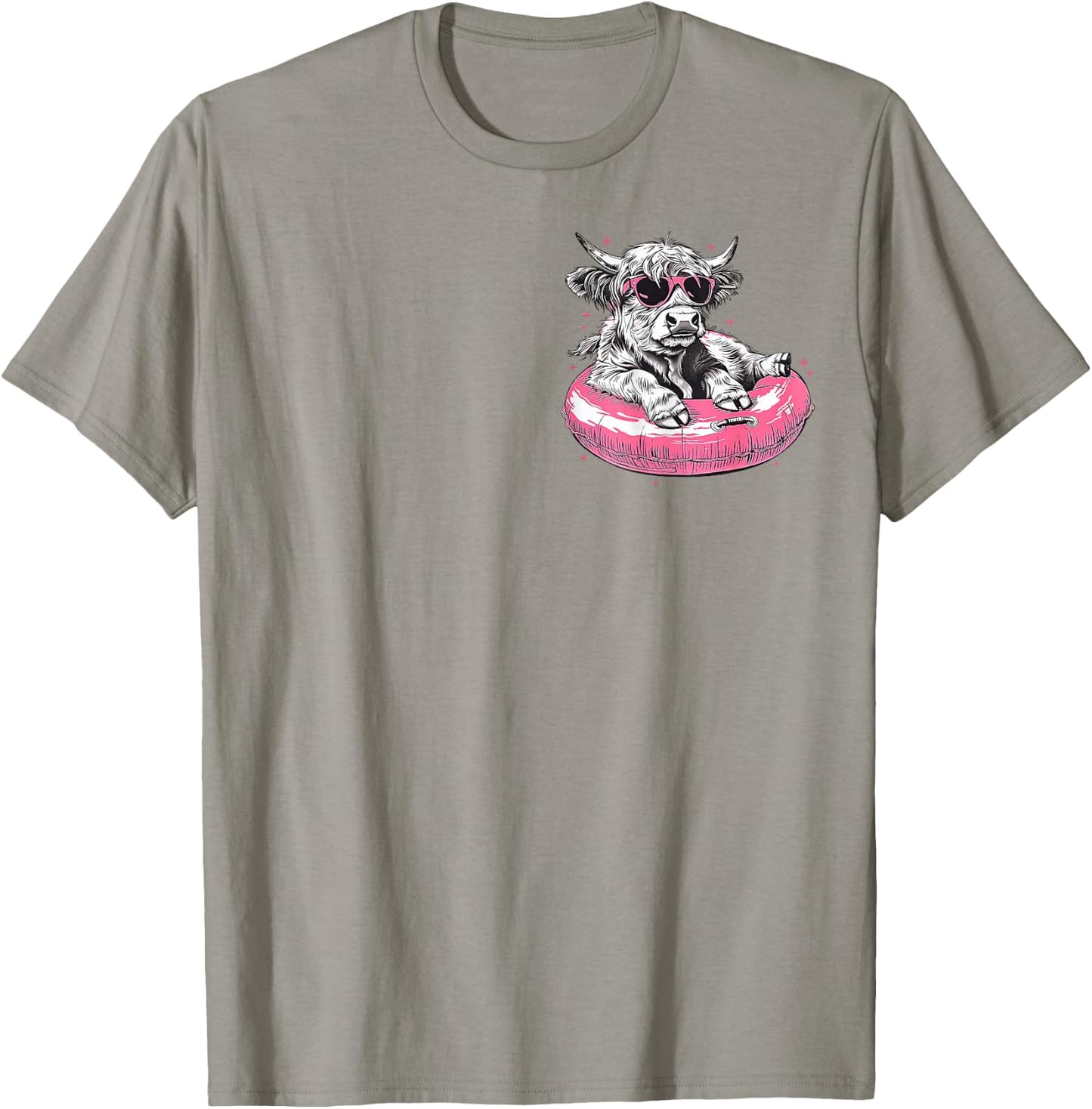 (2Sides Front+Back) Summer Vibes Highland Cow T-Shirt - T-Shirt | Sand