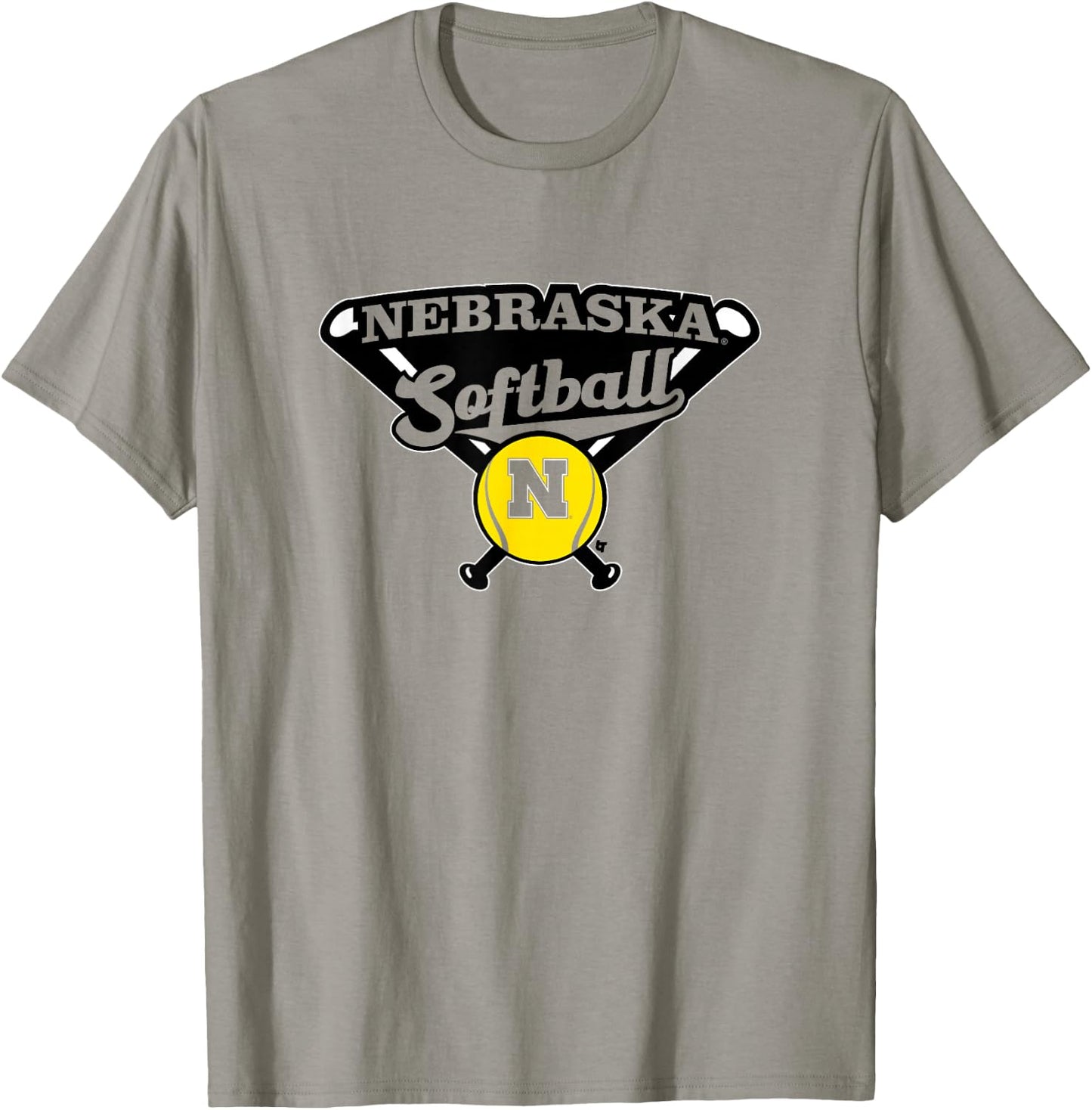 Crossed Bats - Nebraska Cornhuskers Softball T-Shirt - T-Shirt | Sand