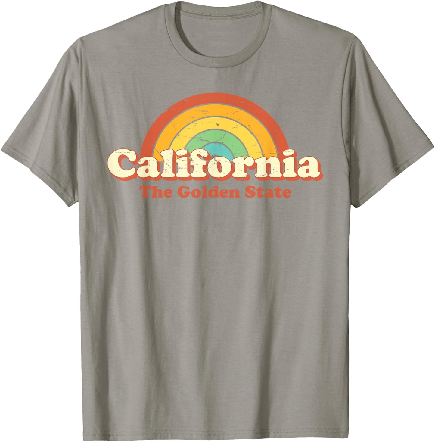 California retro vintage Regenbogen 70er T-Shirt - T-Shirt | Sand