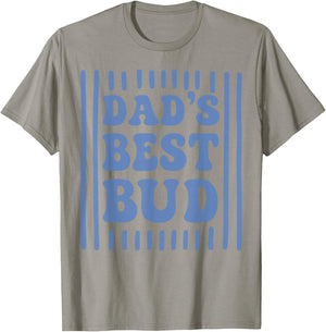 Striped Dad's Best Bud Boys Youth Kids Father's Day T-Shirt - T-Shirt | Sand