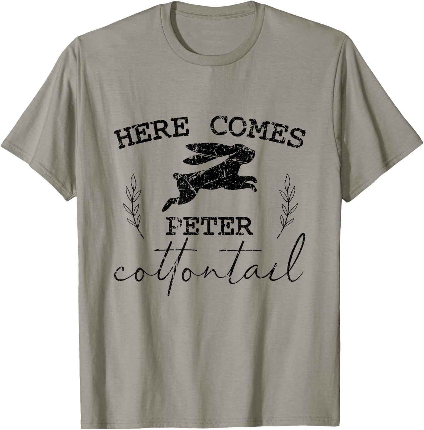 Here Comes Peter Cottontail Vintage Funny Springtime Easter T-Shirt - T-Shirt | Sand