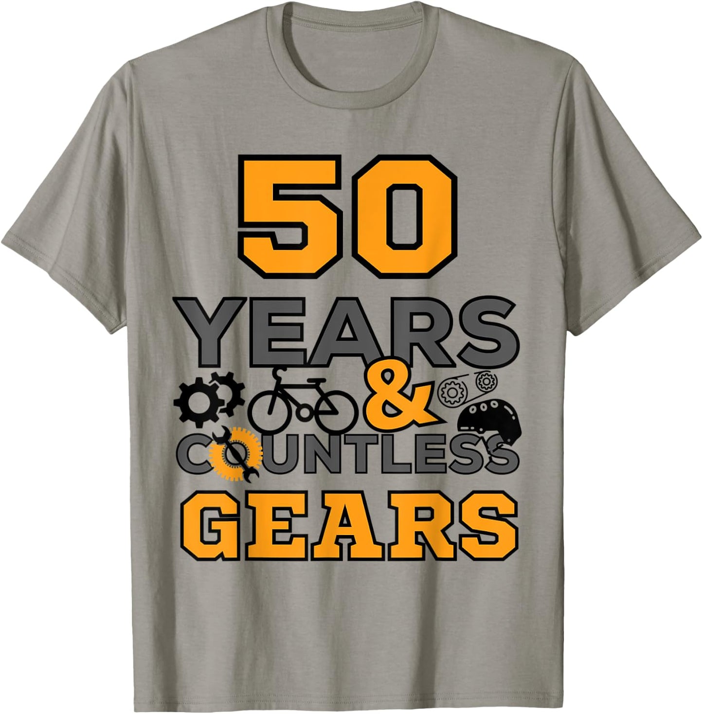 50 Years Old Birthday 50th Anniversary Bike Cycling Cyclist T-Shirt - T-Shirt | Sand