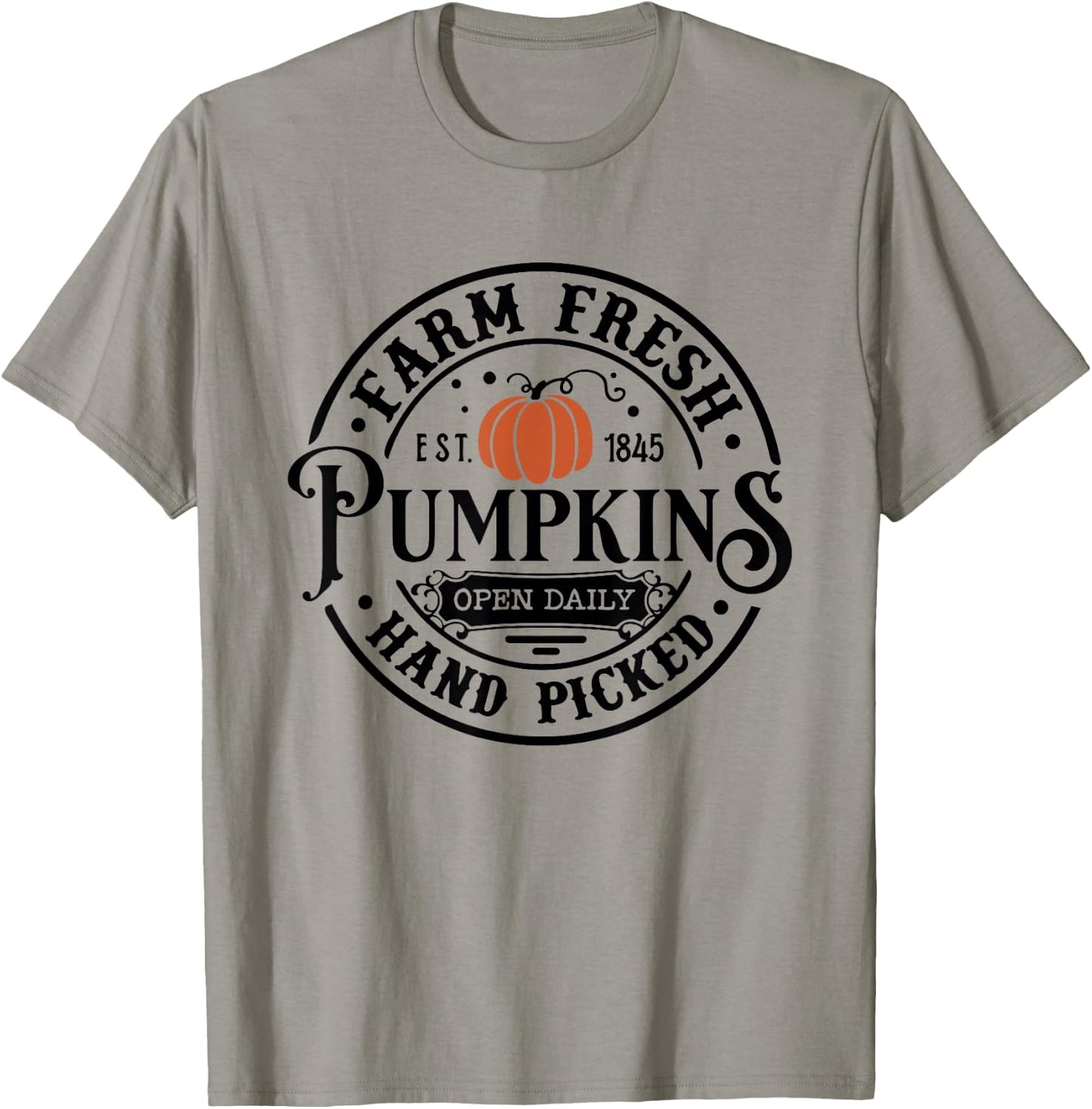 Farm Fresh Pumpkin Hand Picked Halloween Fall Thanksgiving T-Shirt - T-Shirt | Sand