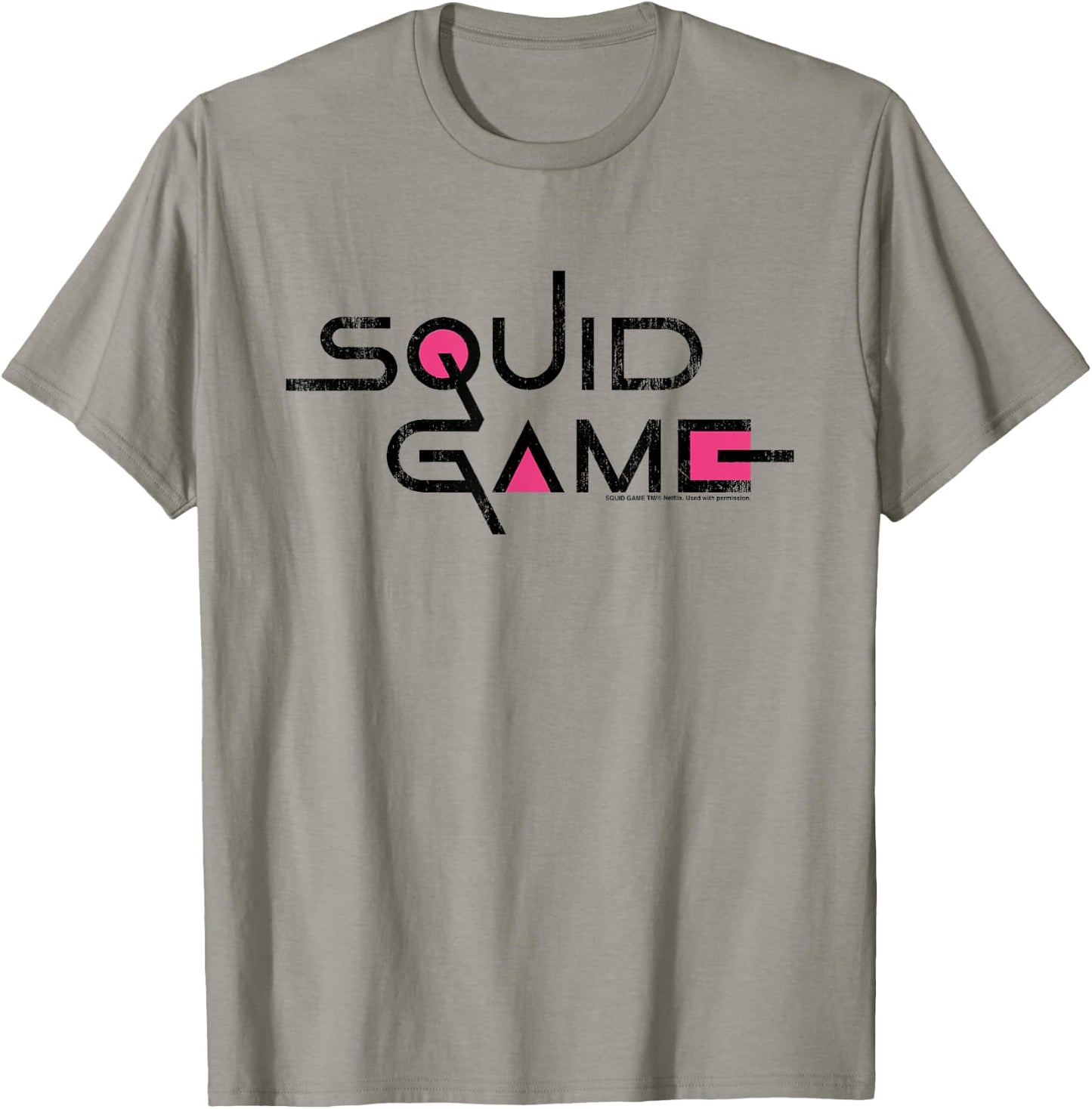 Squid Game Classic Logo Text Black , white, S T-Shirt - T-Shirt | Sand