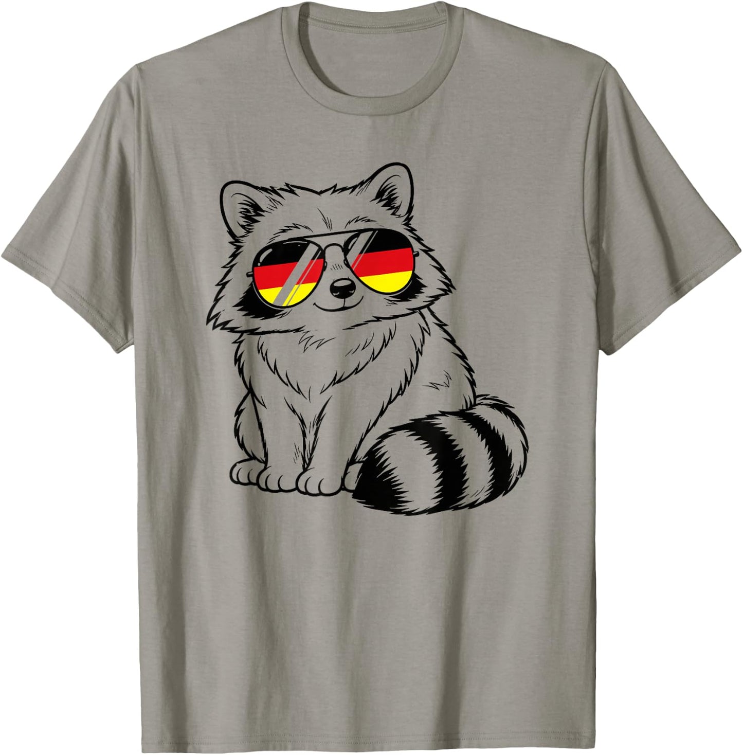 Deutsche Flagge Waschbär deutsch Deutschland Waschbären T-Shirt - T-Shirt | Sand