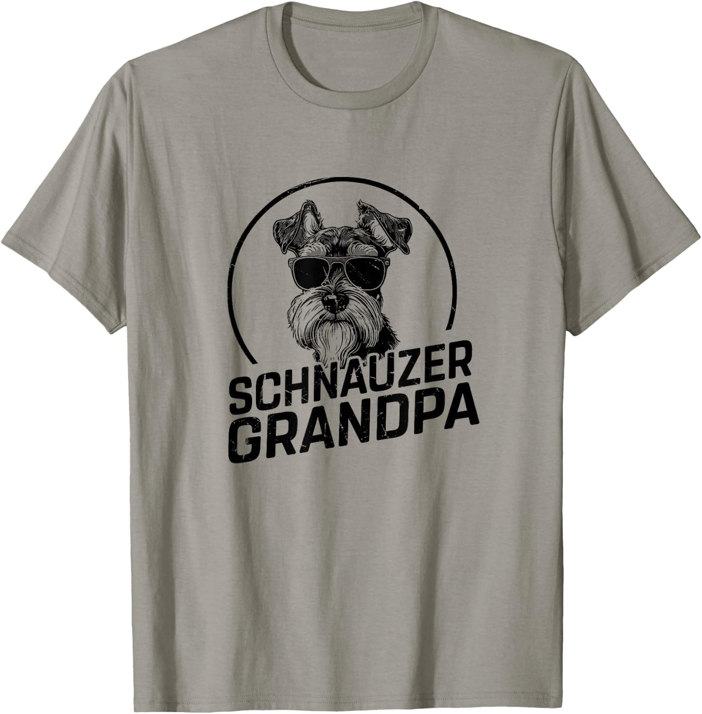 Schnauzer Dog Grandpa Grand Paw Dog Owner Gifts Men Father T-Shirt - T-Shirt | Sand