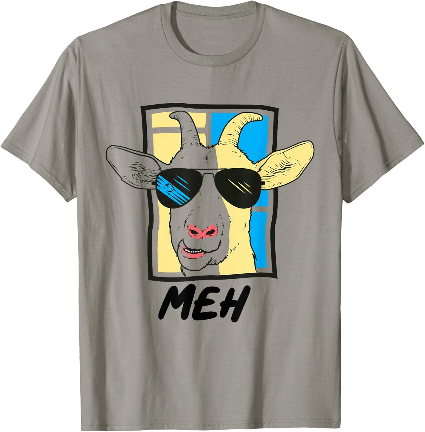 Meh Shirt Sarcastic Goat Lover Funny Farm Animal Goat Farmer T-Shirt - T-Shirt | Sand