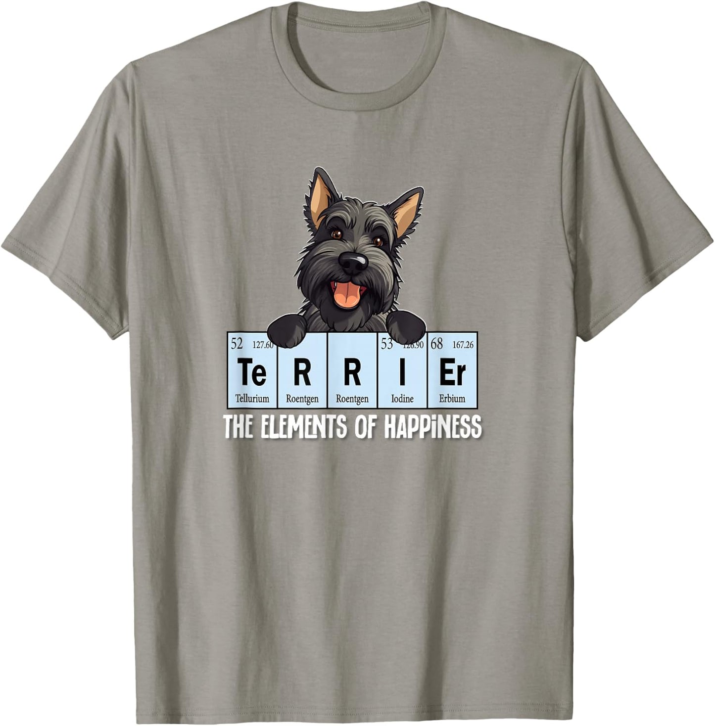 Cute Girls Elements Happiness Scottish Terrier Lover T-Shirt - T-Shirt | Sand