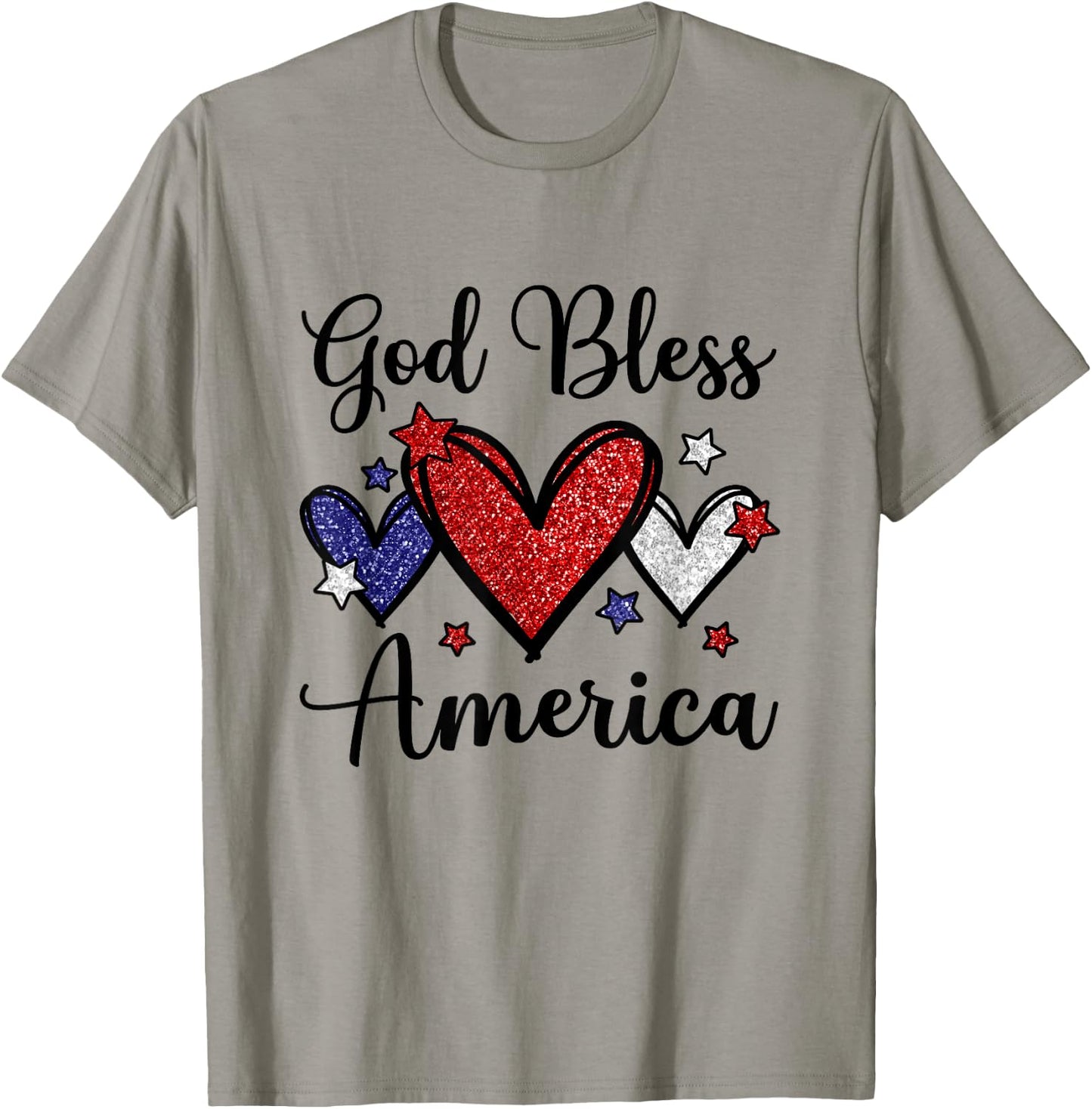 God Bless America Patriotic USA Flag Colors For Christians Kids Men T-Shirt - T-Shirt | Sand