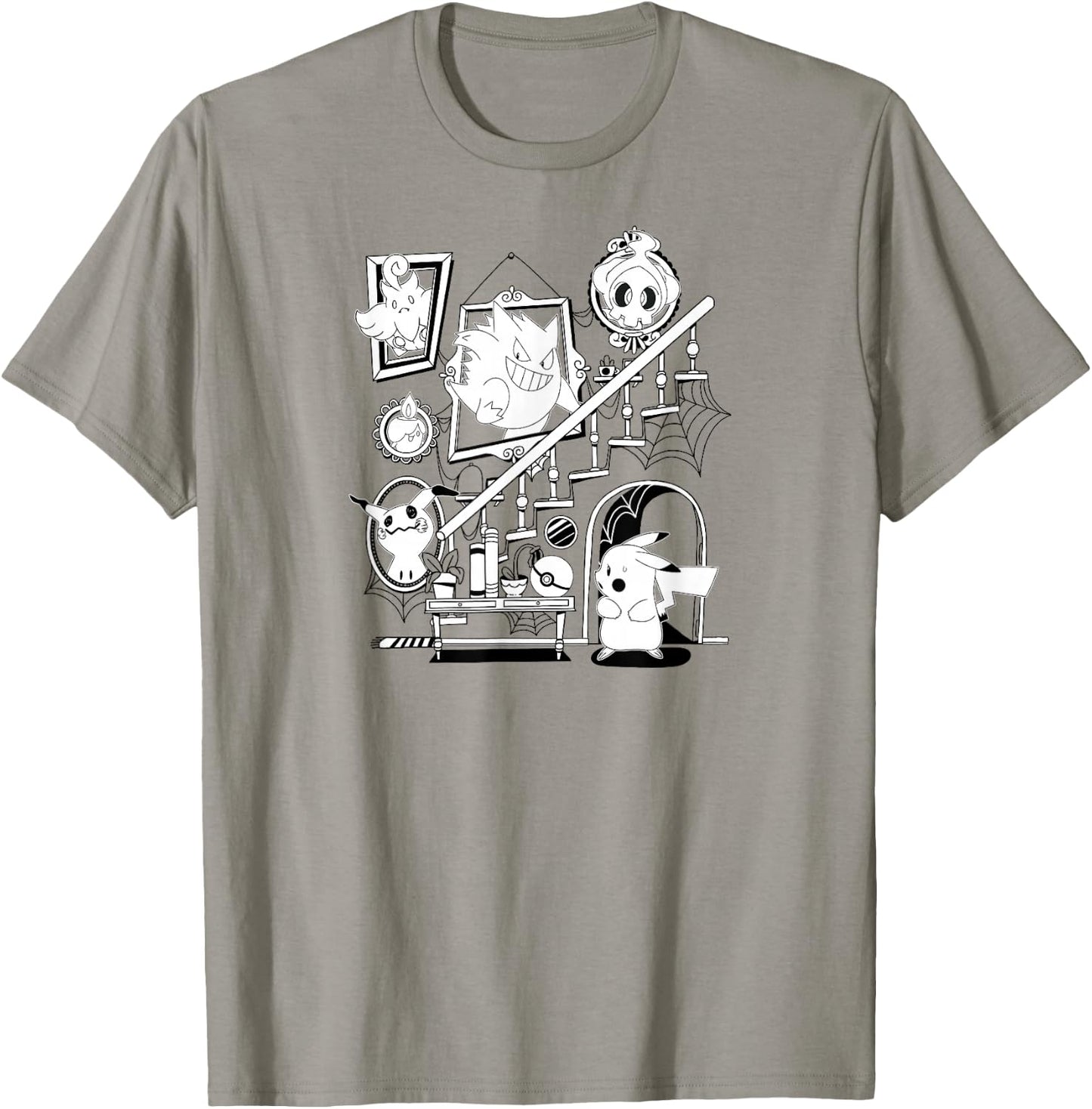 Pokémon - Halloween Orange Gengar Mimikyu Duskull Litwick T-Shirt - T-Shirt | Sand