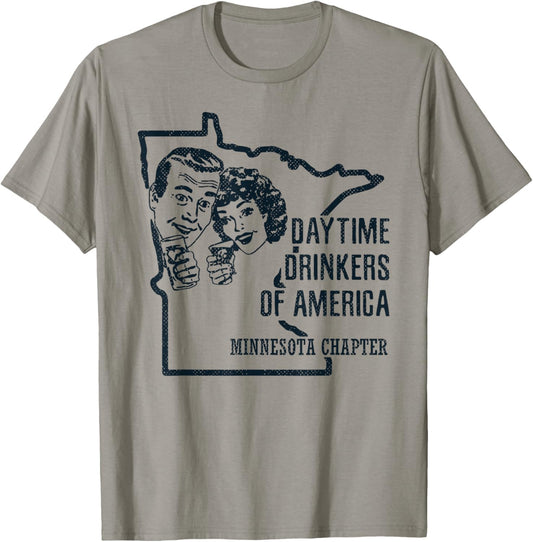 Minnesota Day Drinking Shirt Beer Wine Drinker Alcohol Gift T-Shirt - T-Shirt | Sand
