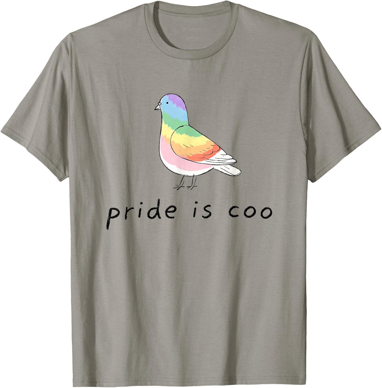Pride is Coo Pigeon LGBTQ Gay Pride Month Ally Rainbow Bird T-Shirt - T-Shirt | Sand