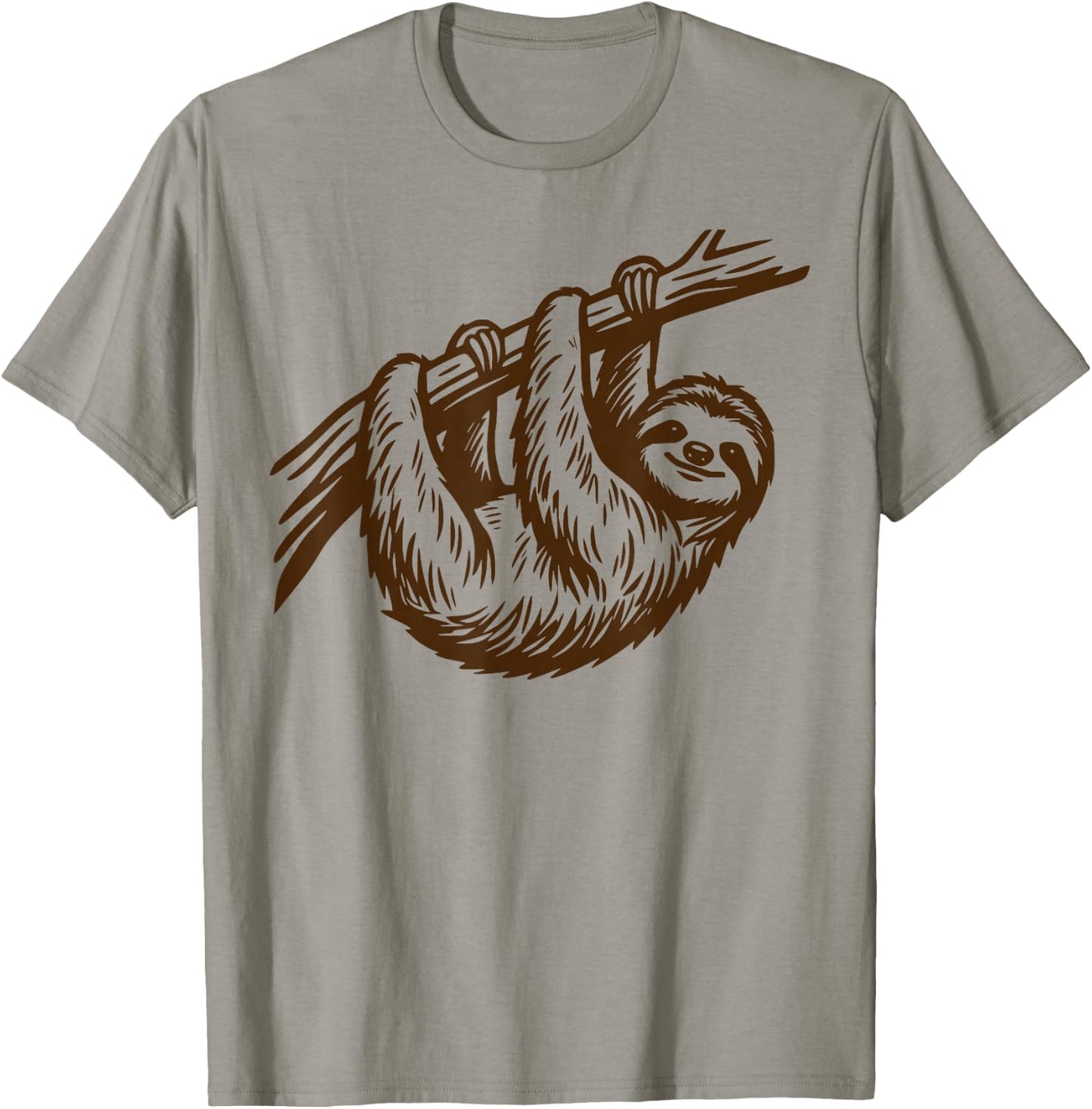 Kids Sloth Shirt Cute Hanging Sloth Boys Girls T-Shirt - T-Shirt | Sand