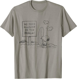 Peanuts Snoopy No Dogs Allowed On This Beach T-Shirt - T-Shirt | Sand