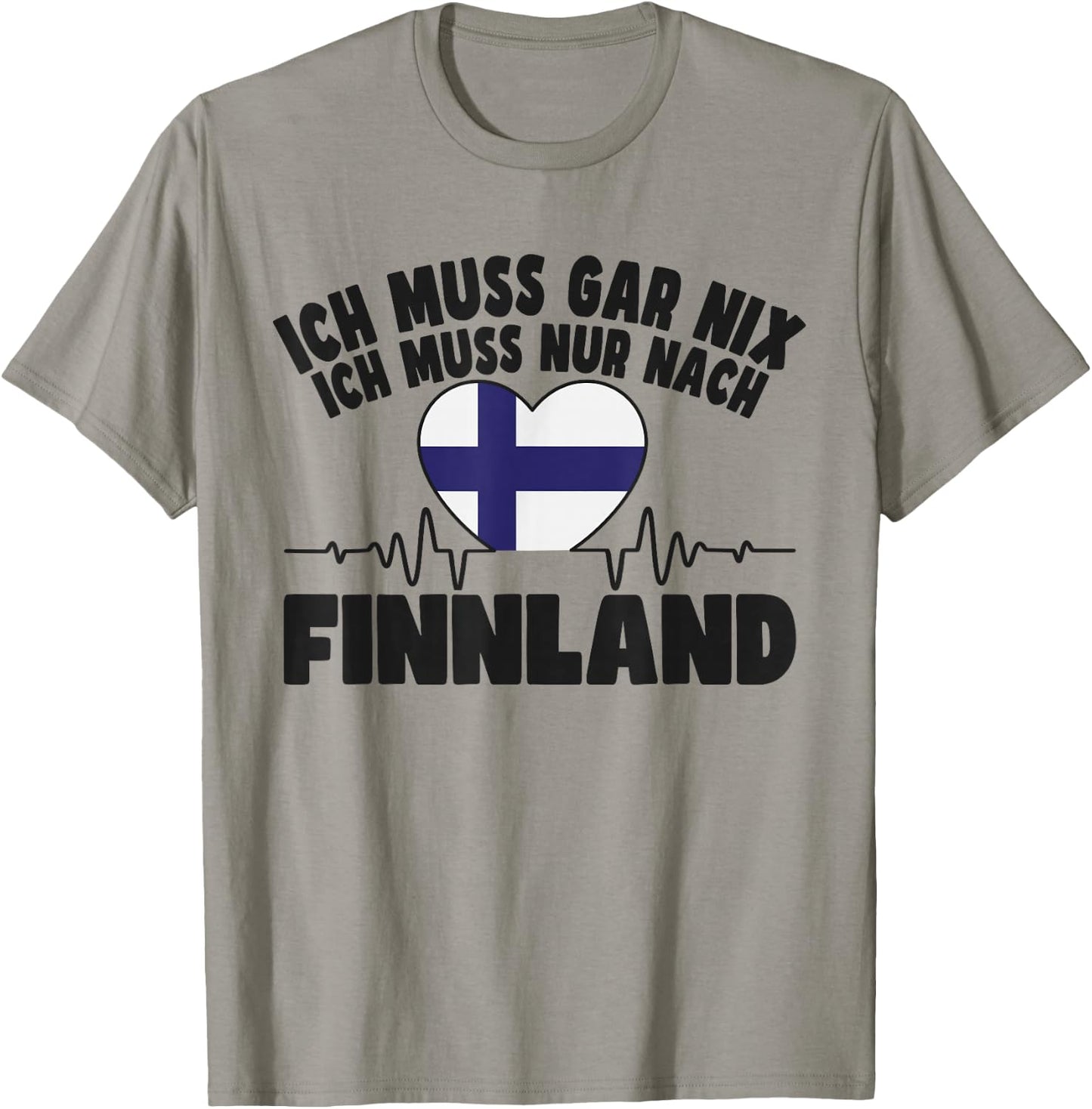 with German Text "Ich muss gar nix" [German Langu, gray, S T-Shirt - T-Shirt | Sand