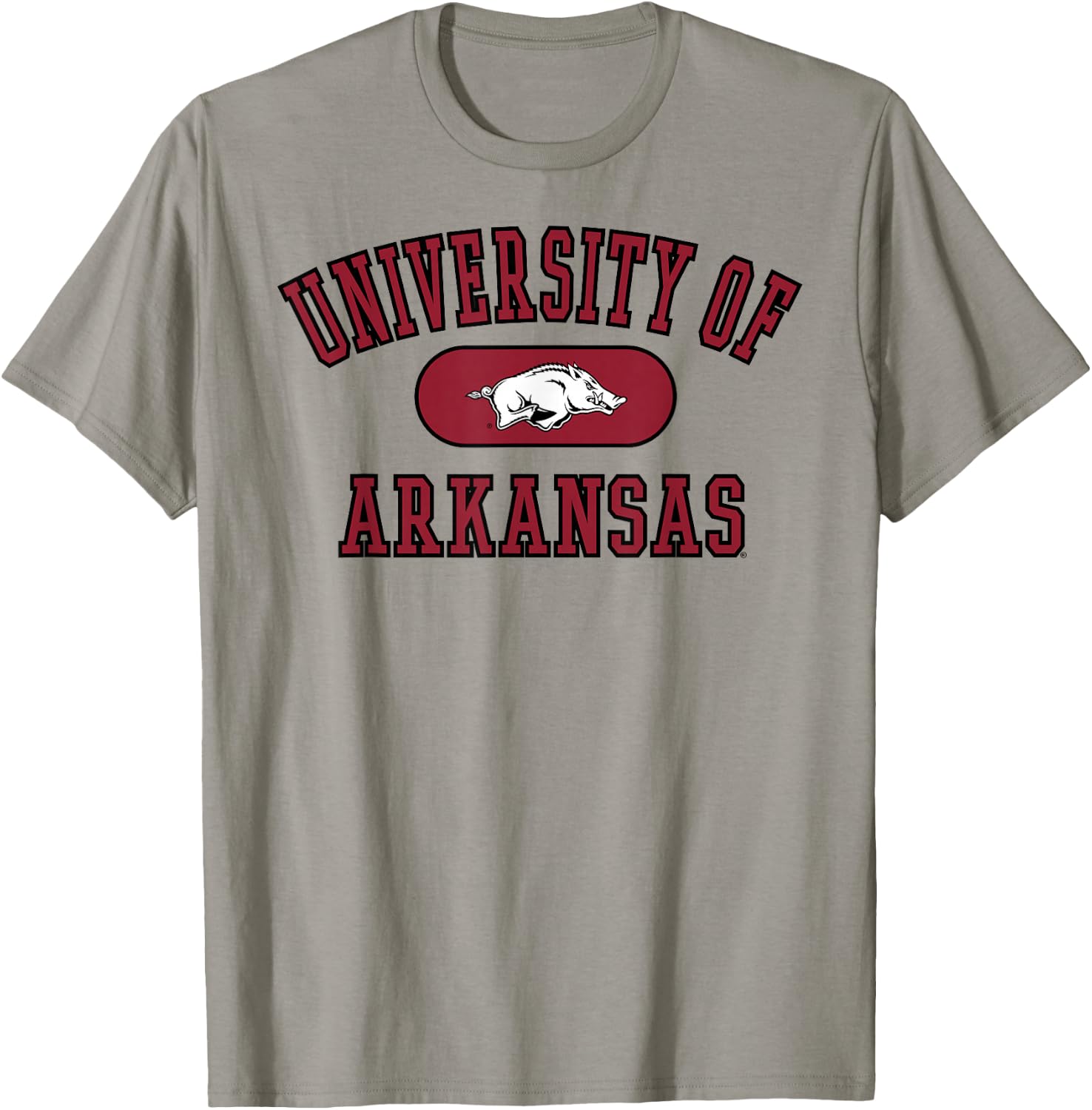 Elite Authentics Arkansas Razorbacks Varsity Officially Licensed , Small, Grey T-Shirt - T-Shirt | Sand