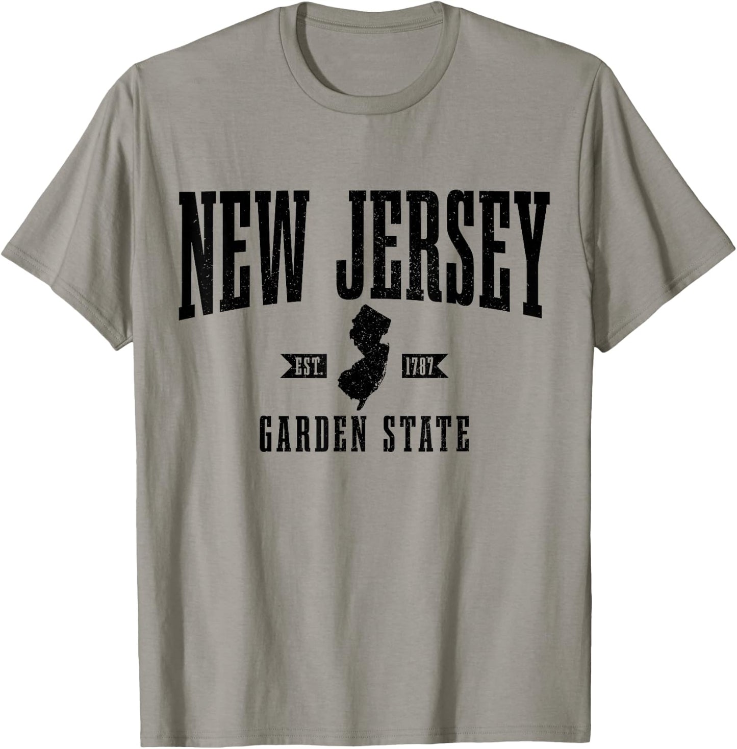 New Jersey Est. 1787 State Map Pride Vintage New Jersey T-Shirt - T-Shirt | Sand