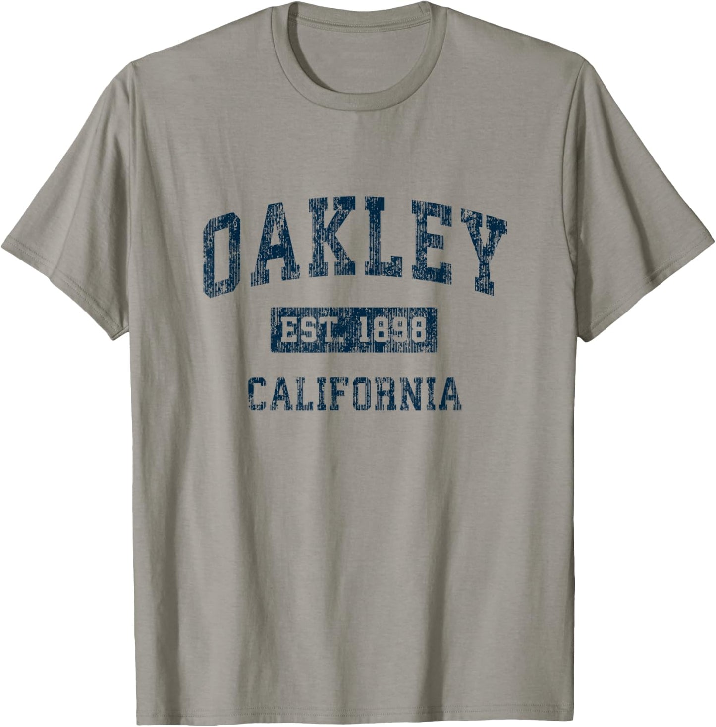 Oakley California CA Vintage Sports Design Marineblau Druck T-Shirt - T-Shirt | Sand