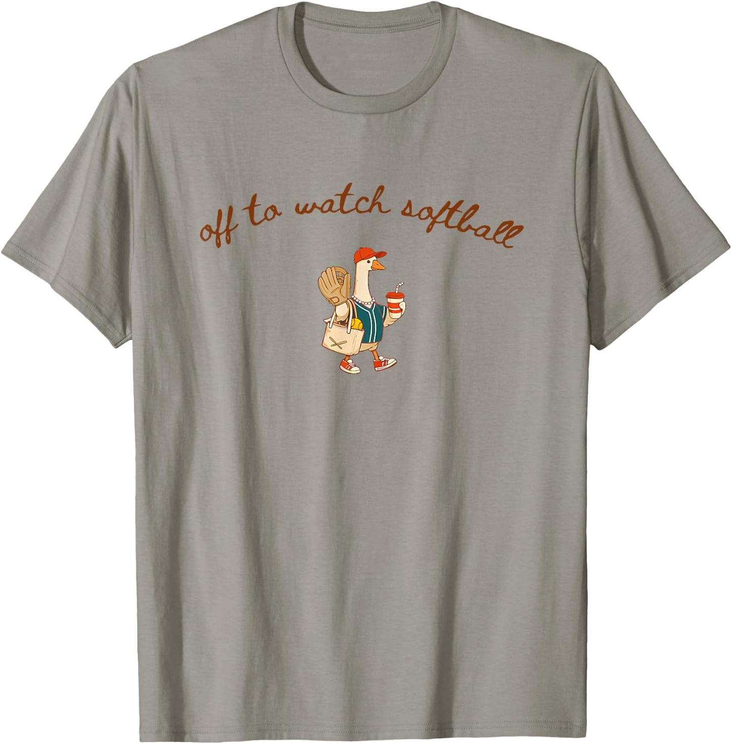 Off to Watch Softball Goose T-Shirt - T-Shirt | Sand
