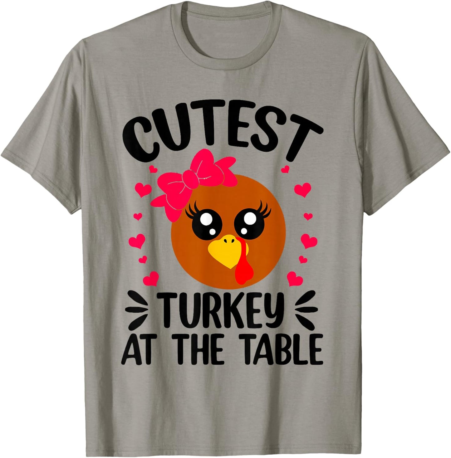 Thanksgiving Girl Cutest Turkey At The Table T-Shirt - T-Shirt | Sand
