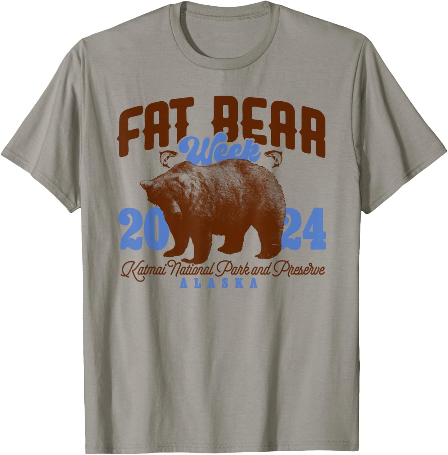 Vintage Fat Bear Week 2024 Funny Bear Meme Animal T-Shirt - T-Shirt | Sand