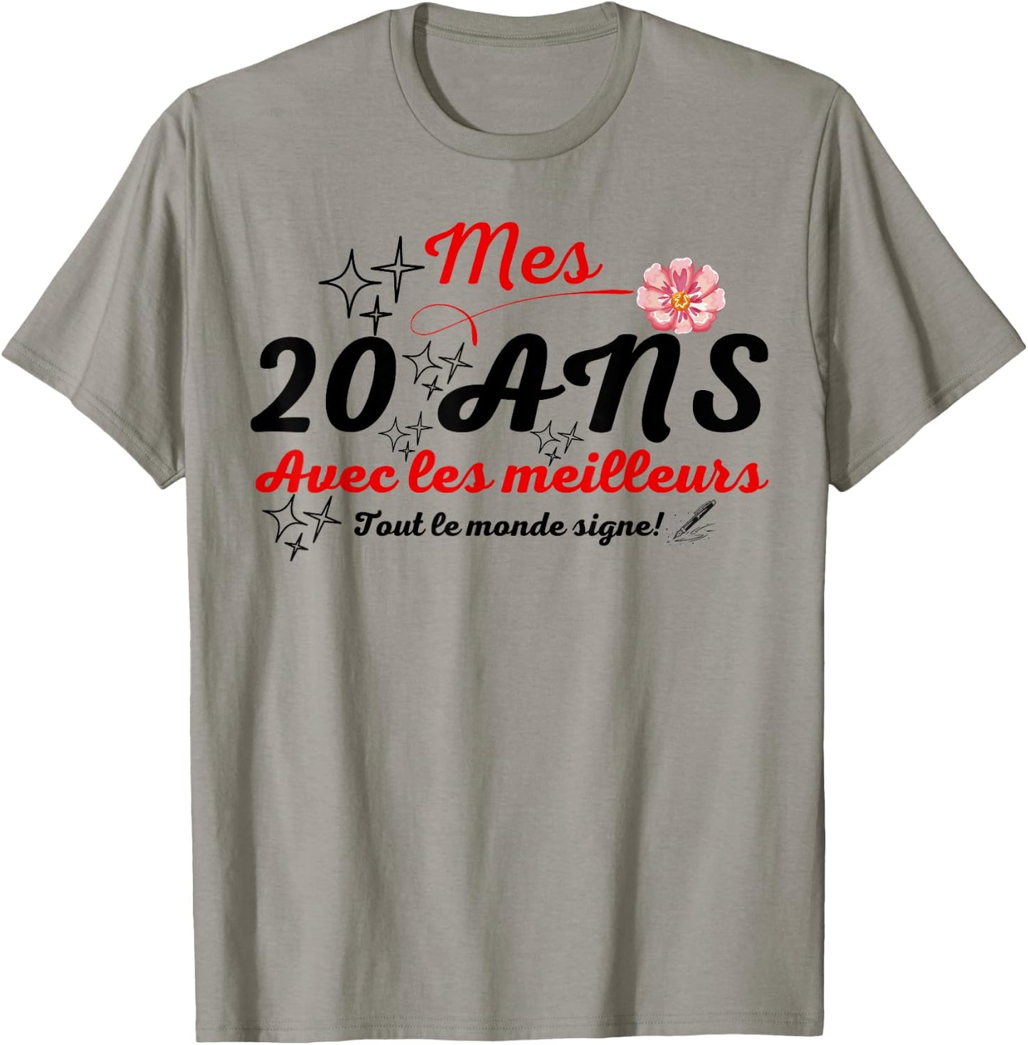 A signer 20 ans anniversaire gift anniv 20 years signature T-Shirt - T-Shirt | Sand