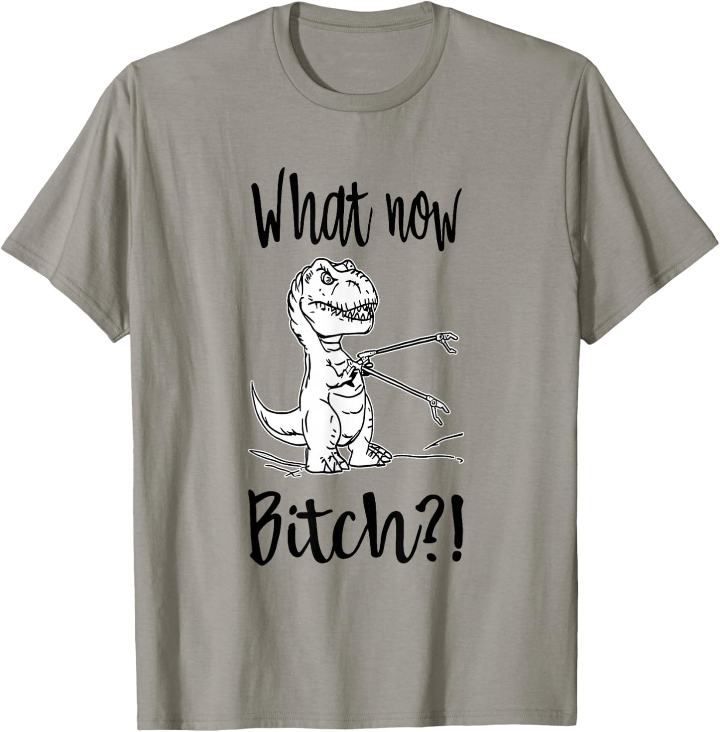Dinosaurs What Now Bitch Funny Quote T-Shirt - T-Shirt | Sand