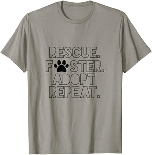 Rescue Foster Dog Mom Adopt Don't Shop Repeat T-Shirt - T-Shirt | Sand