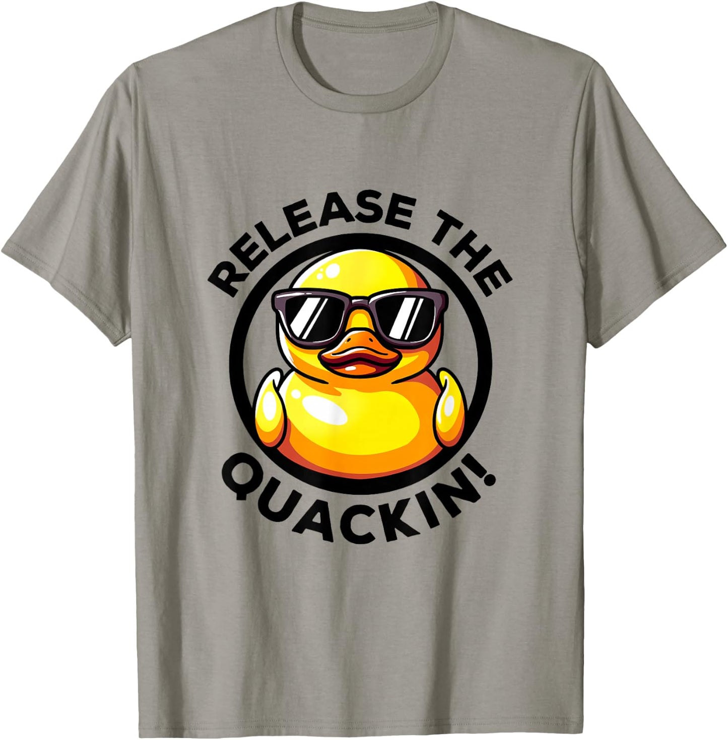 Release The Quackin I Love Duck Lovers Funny Yellow Duck T-Shirt - T-Shirt | Sand