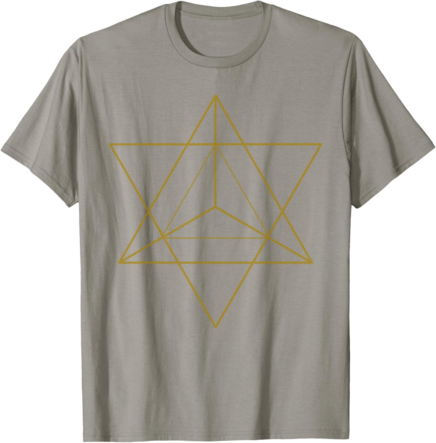 Sacred Geometry Star Tetrahedron Merkaba T-Shirt - T-Shirt | Sand