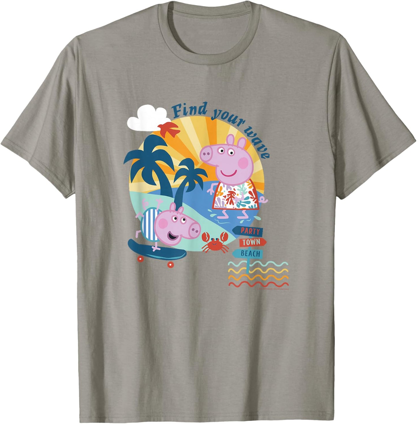 Peppa Pig Find Your Wave Summer Time Fun At The Beach T-Shirt - T-Shirt | Sand