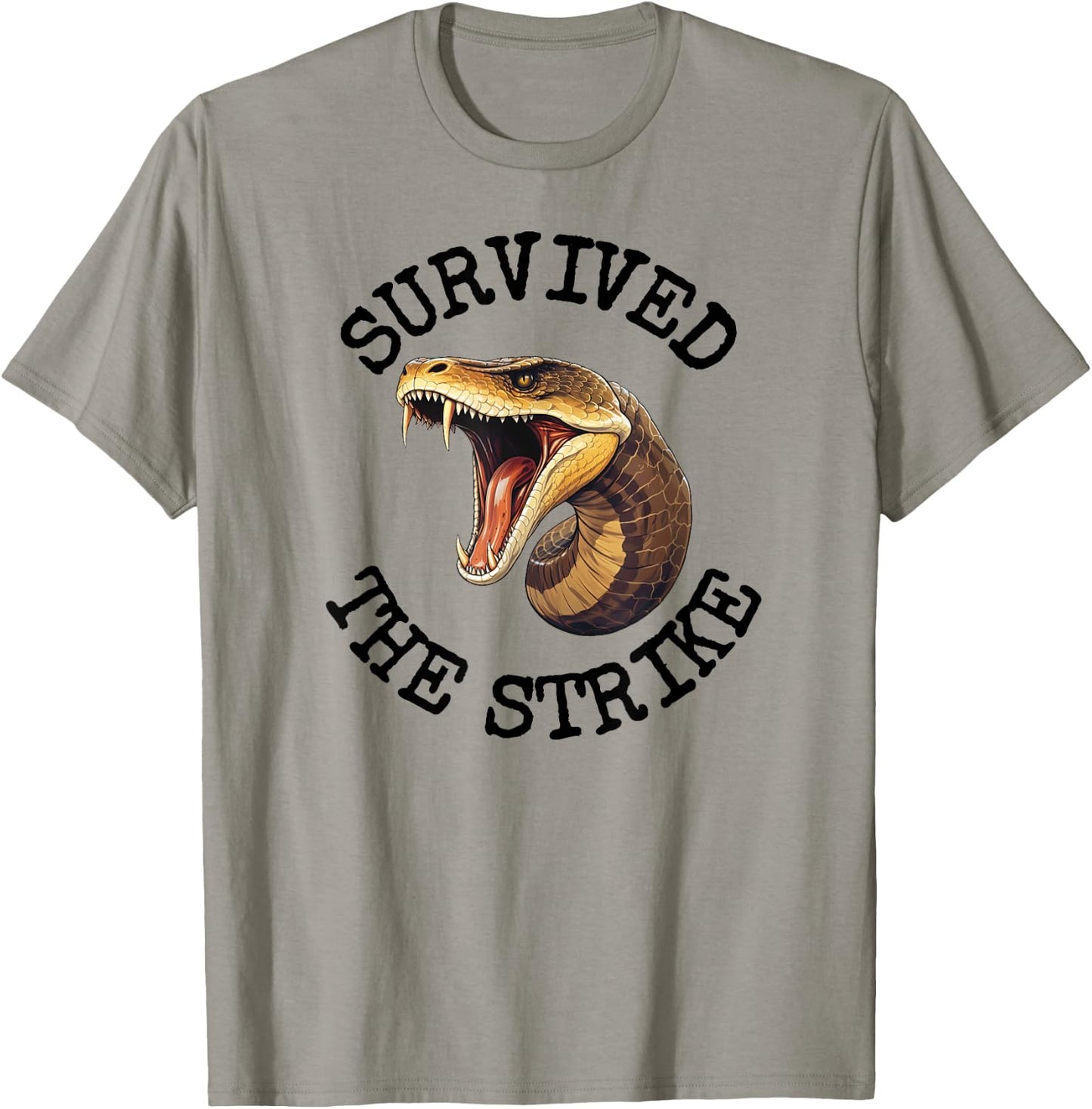 Venemous Snakebite Survived The Strike Snake Bite Survivor T-Shirt - T-Shirt | Sand