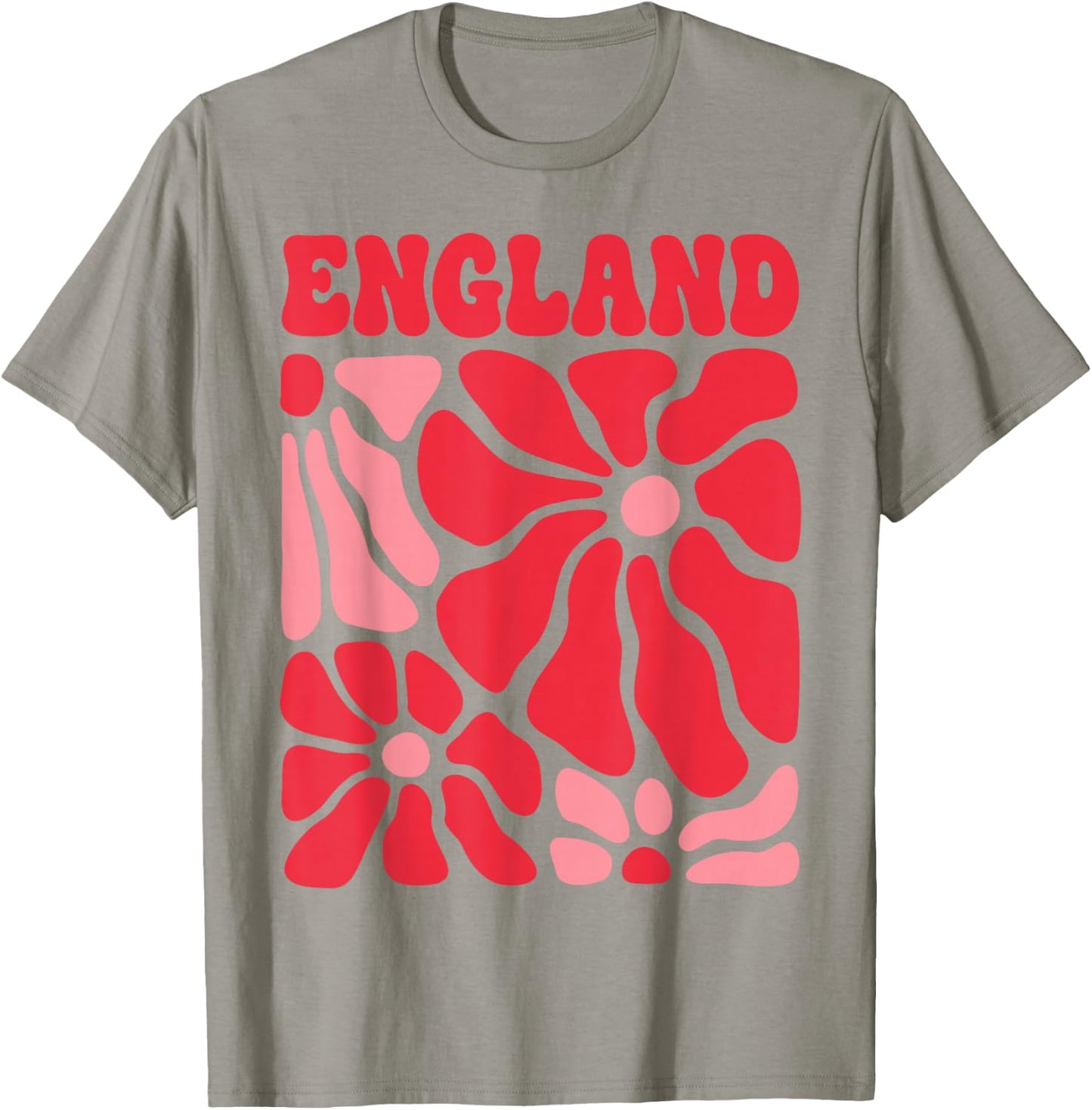 England Floral Boho Flowers Cute Retro Groovy English Girl T-Shirt - T-Shirt | Sand