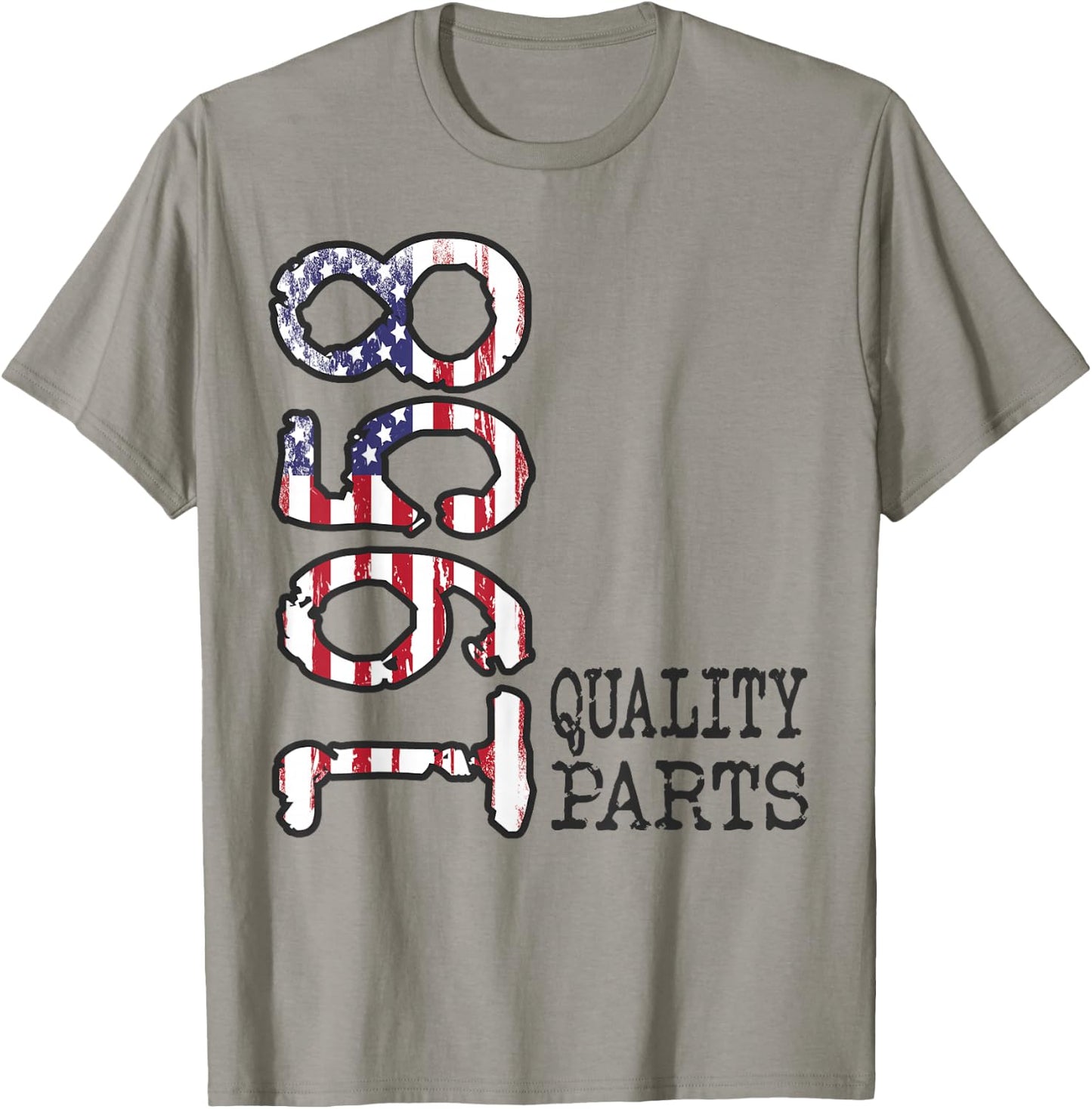 1958 Quality Parts, Bold Vintage Flag 1958 Birthday Gift T-Shirt - T-Shirt | Sand