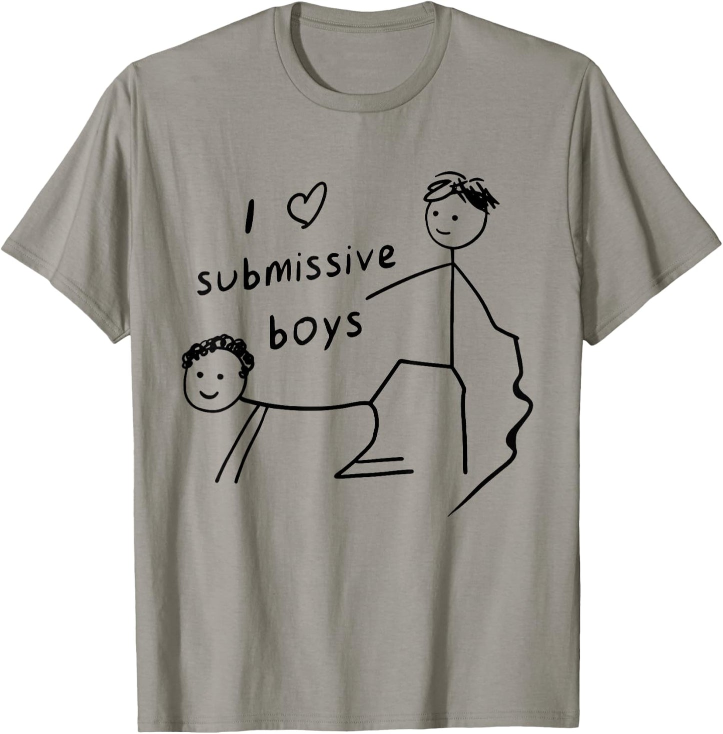 I Heart Submissive Boys Stick Figure Funny Quotes T-Shirt - T-Shirt | Sand