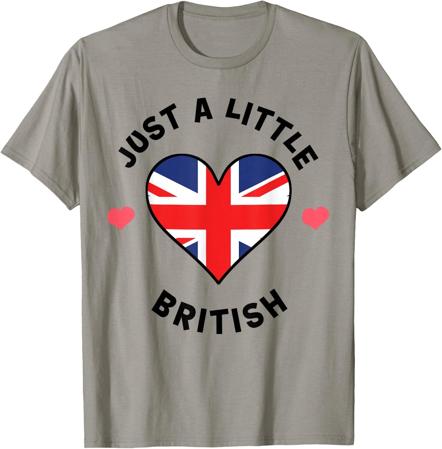 British Flag Heart Just A Little British UK T-Shirt - T-Shirt | Sand