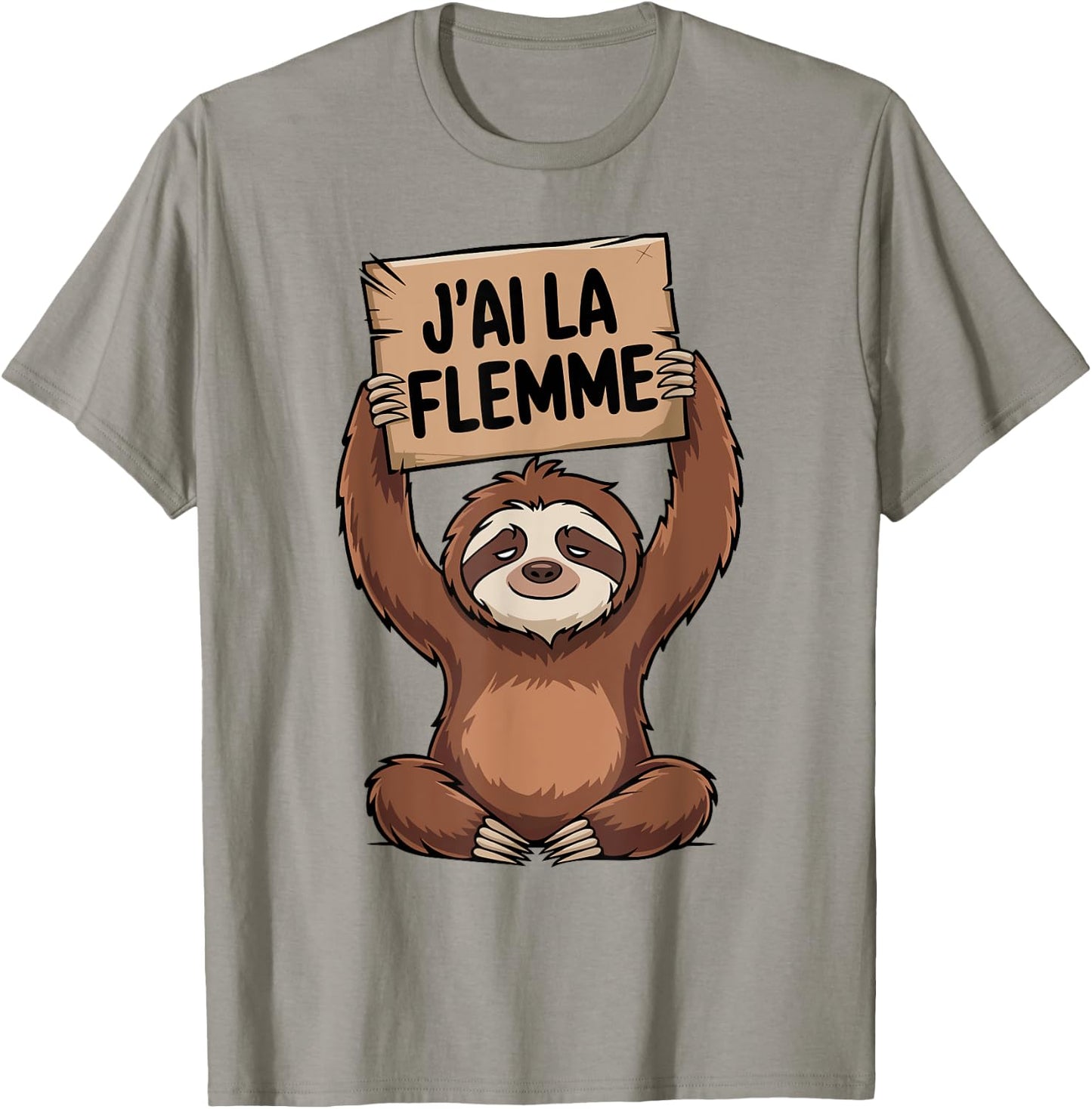 Lazy Funny Lazy Sleep I Have the Flemme , white, S T-Shirt - T-Shirt | Sand