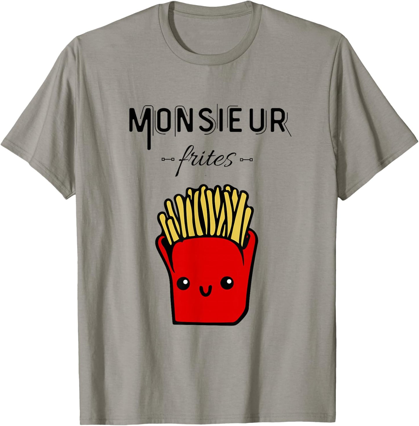 Funny Mr Fries Gift Potato Fast Food Humour , grey, S T-Shirt - T-Shirt | Sand